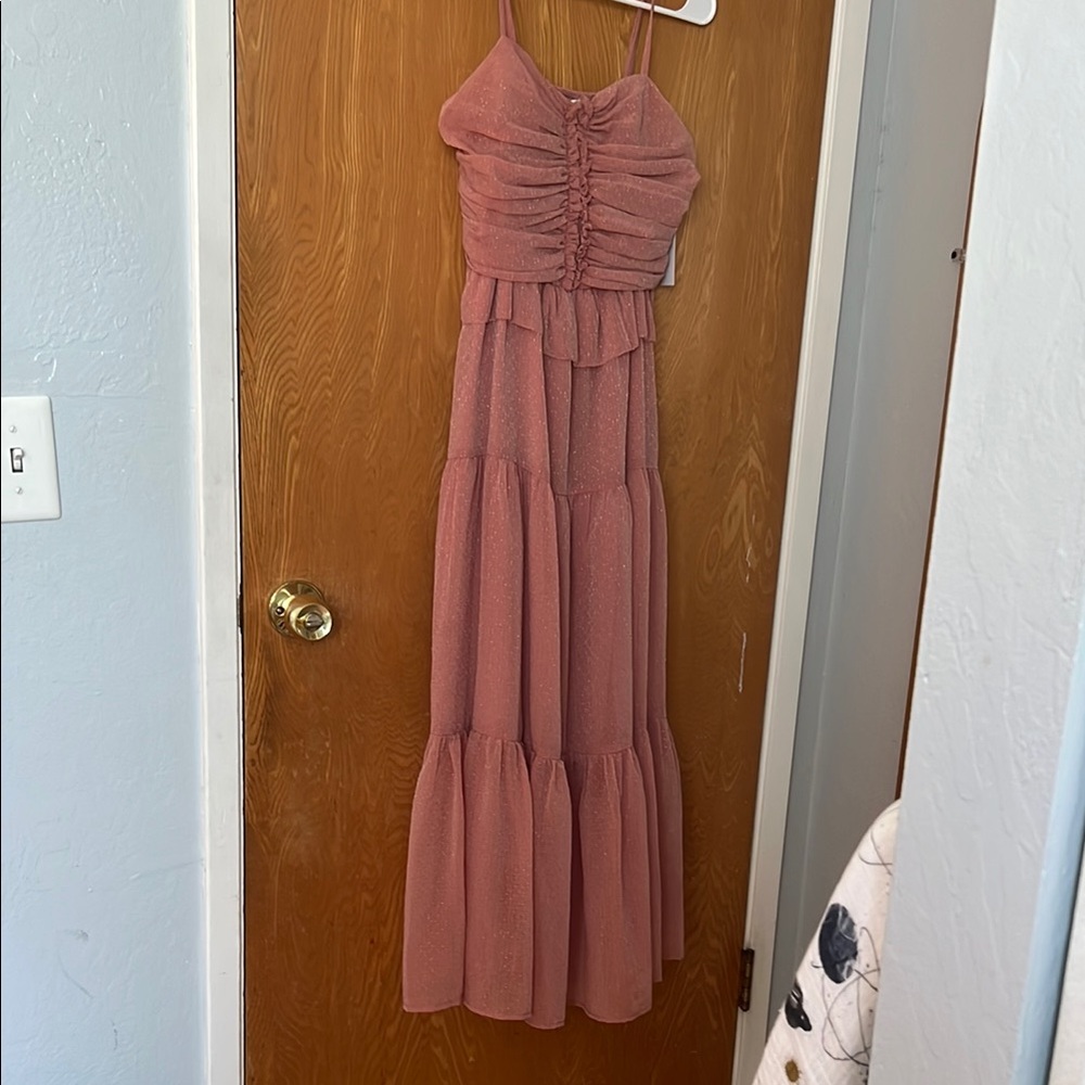 Moon River Ruffle Sleeveless Dress